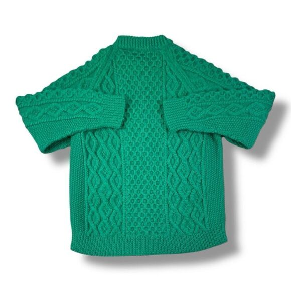 Blarney Woolen Mills 100% Pure New Wool Green Chunky Sweater Size Medium - Picture 3 of 5